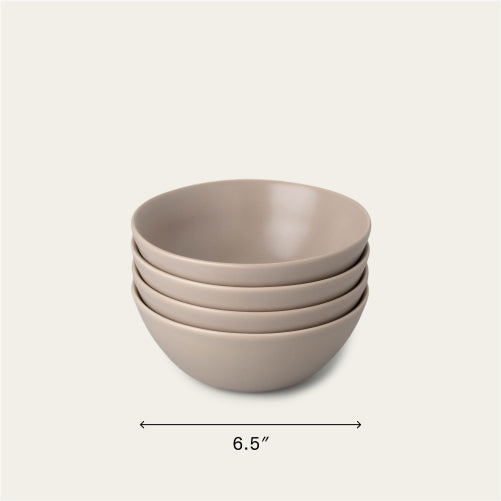 Breakfast bowls dinnerware by Fable Home, shown in a deserttaupe finish. – #deserttaupe
