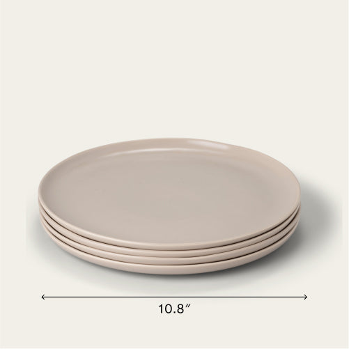 Dinner plates dinnerware by Fable Home, shown in a deserttaupe finish. – #deserttaupe