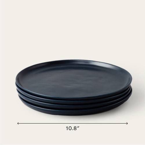 Dinner plates dinnerware by Fable Home, shown in a midnightblue finish. – #midnightblue