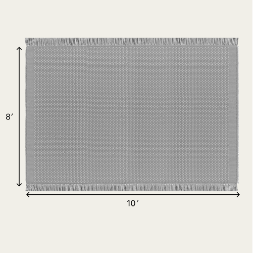 Fringe Wool Rug - Fog Gray / Extra Large - 8' x 10' / Without Mat