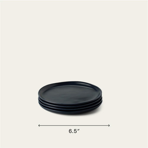 Dessert plates dinnerware by Fable Home, shown in a midnightblue finish. – #midnightblue