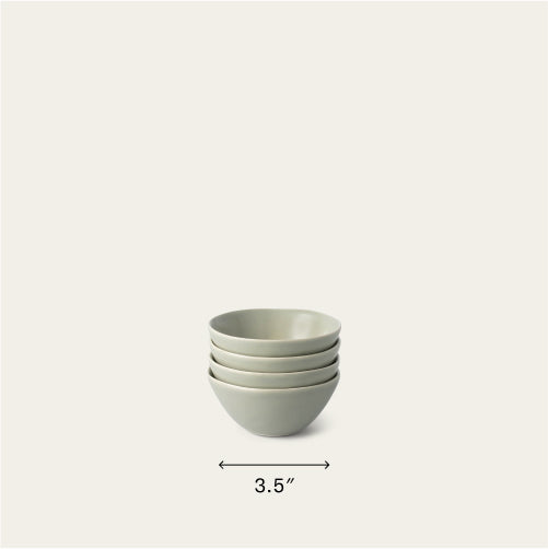 Little bowls dinnerware by Fable Home, shown in a beachgrassgreen finish. – #beachgrassgreen