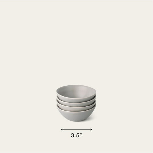 Little bowls dinnerware by Fable Home, shown in a dovegray finish. – #dovegray