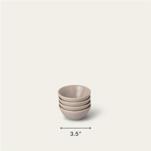 Little bowls dinnerware by Fable Home, shown in a deserttaupe finish. – #deserttaupe