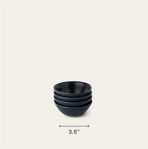 Little bowls dinnerware by Fable Home, shown in a midnightblue finish. – #midnightblue