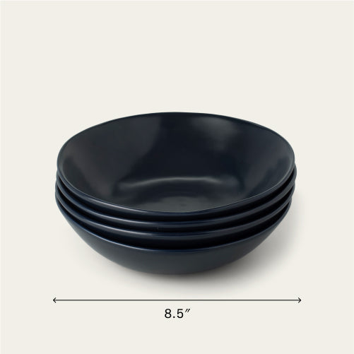 Pasta bowls dinnerware by Fable Home, shown in a midnightblue finish. – #midnightblue