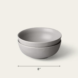 Ramen bowls dinnerware by Fable Home, shown in a dovegray finish. – #dovegray