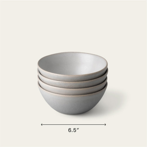Breakfast bowls dinnerware by Fable Home, shown in a stoneblue finish. – #stoneblue