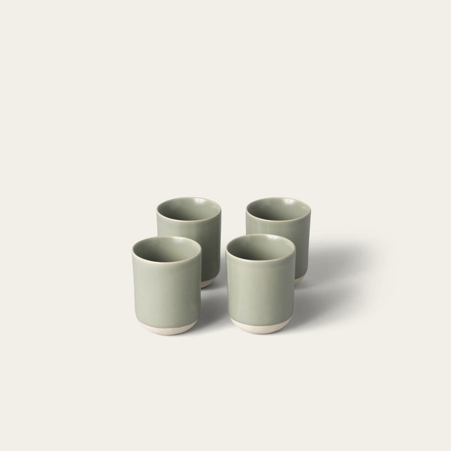 Cappuccino cups drinkware by Fable Home, shown in a beachgrassgreen finish. – #beachgrassgreen