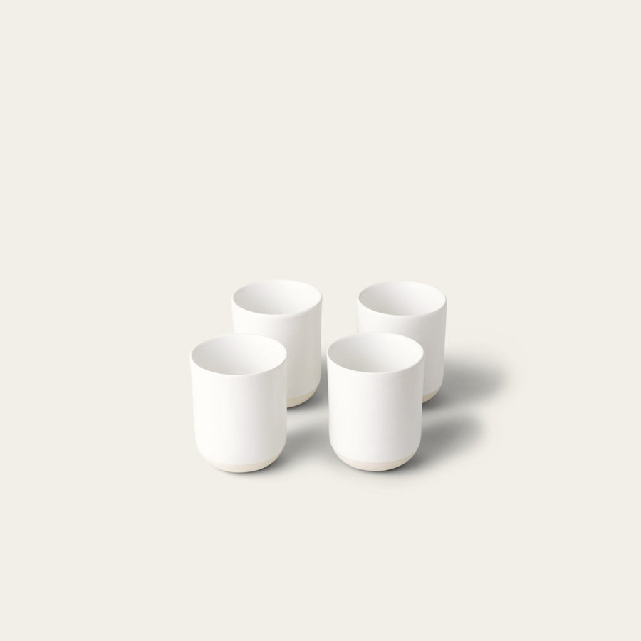 Cappuccino cups drinkware by Fable Home, shown in a cloudwhite finish. – #cloudwhite