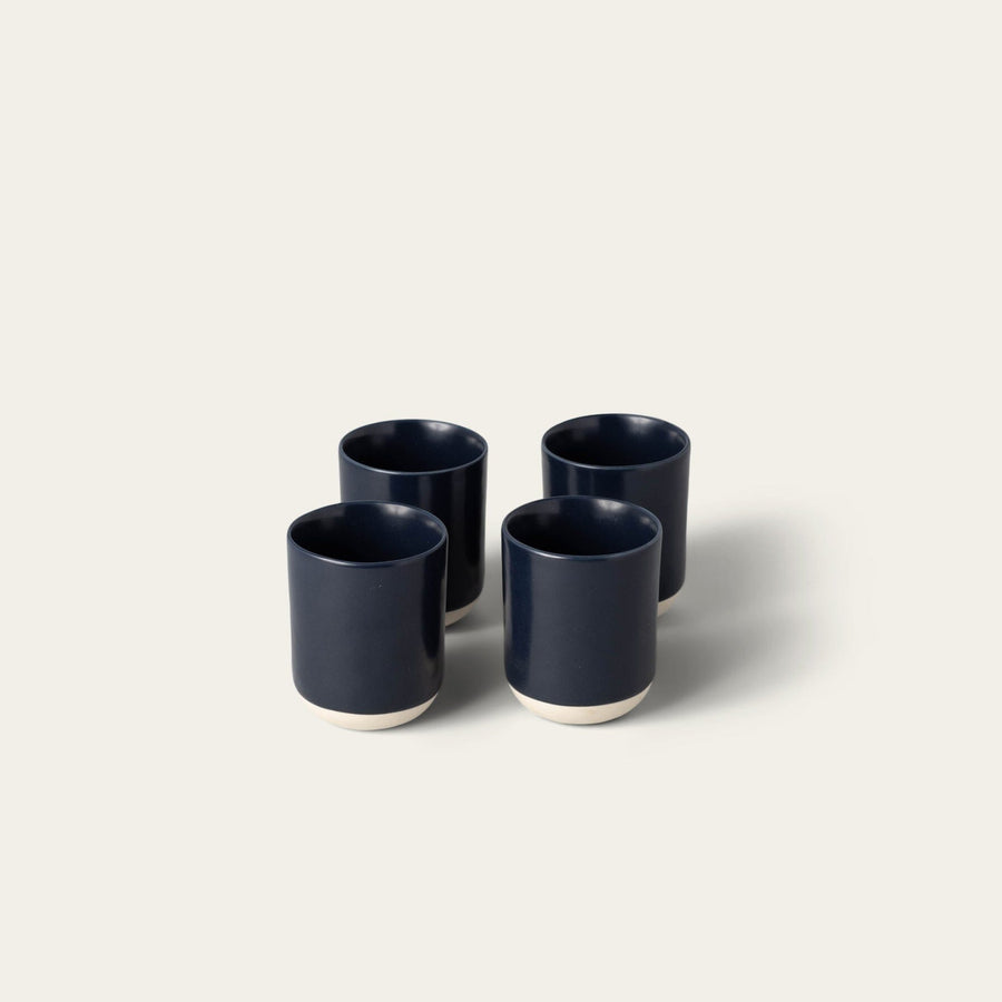 Cappuccino cups drinkware by Fable Home, shown in a midnightblue finish. – #midnightblue