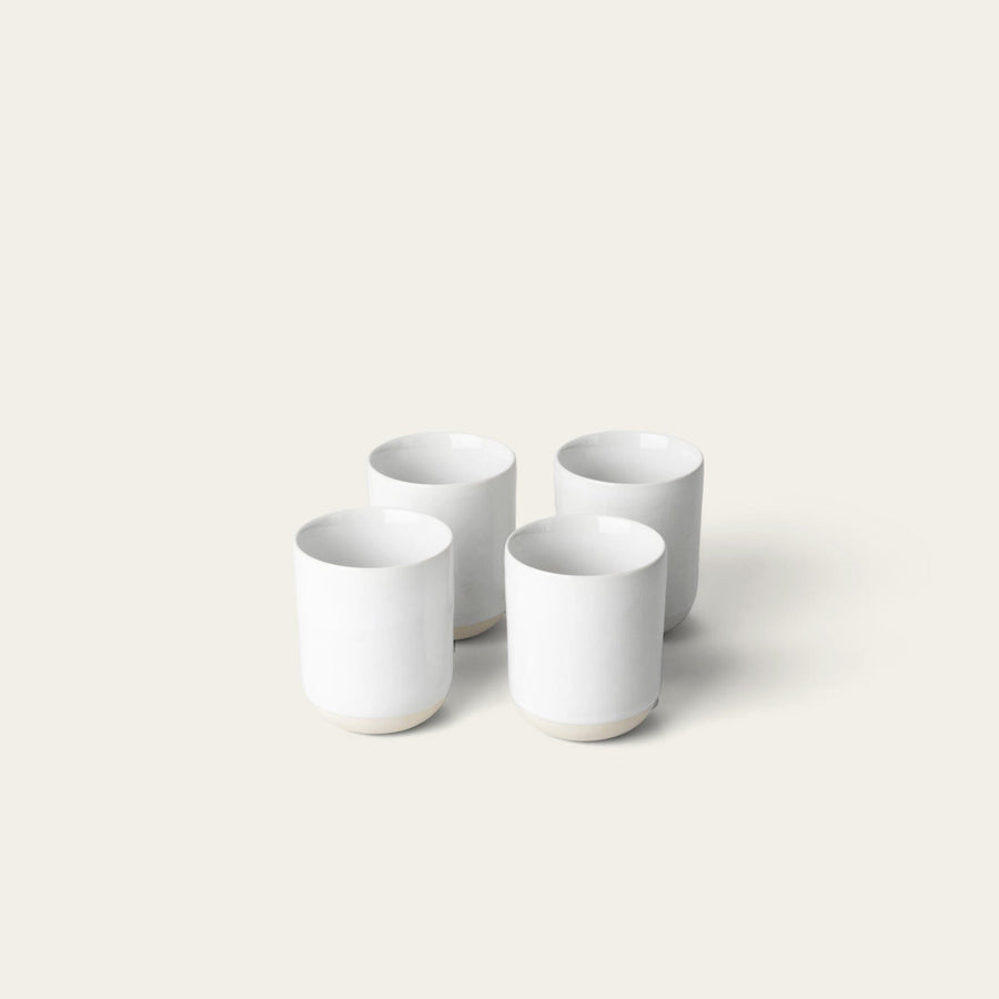 Cappuccino cups drinkware by Fable Home, shown in a pearlwhite finish. – #pearlwhite