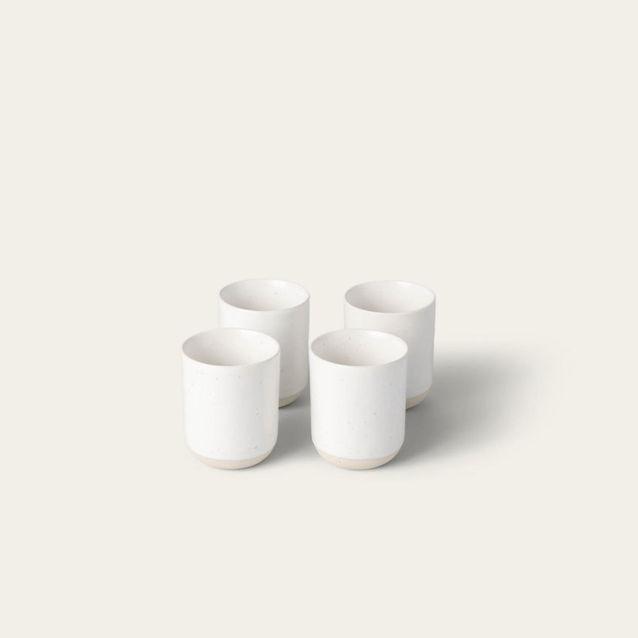 Cappuccino cups drinkware by Fable Home, shown in a speckledwhite finish. – #speckledwhite