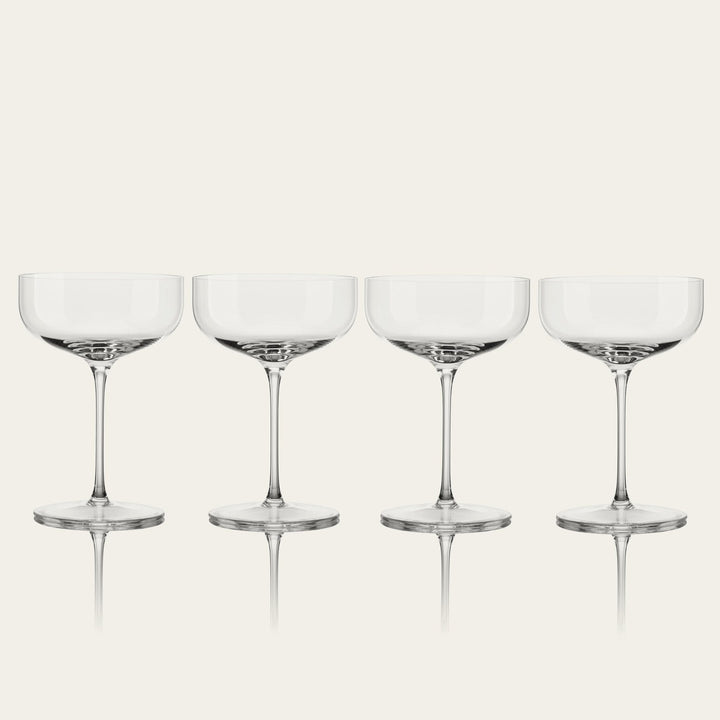 Coupe glasses glassware by Fable Home, shown in a clear finish. – #clear