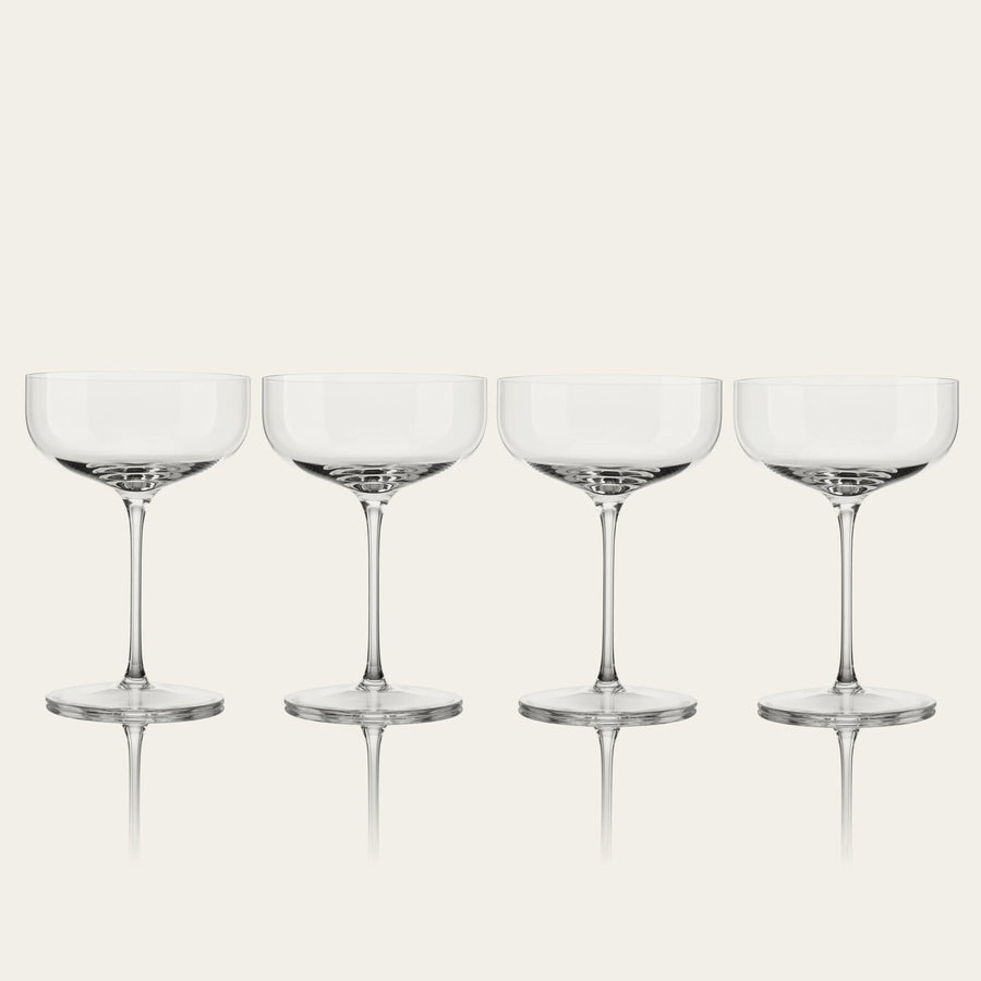 Coupe glasses glassware by Fable Home, shown in a clear finish. – #clear