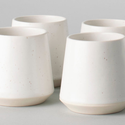 Cups drinkware by Fable Home, shown in a speckledwhite finish. – #speckledwhite