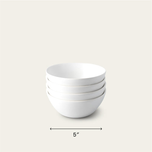 Dessert bowls dinnerware by Fable Home, shown in a cloudwhite finish. – #cloudwhite