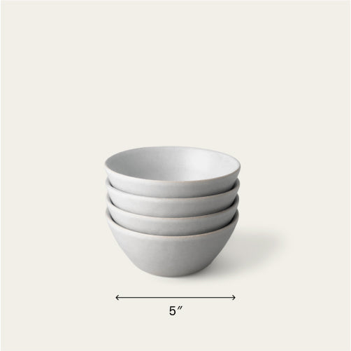 Dessert bowls dinnerware by Fable Home, shown in a stoneblue finish. – #stoneblue