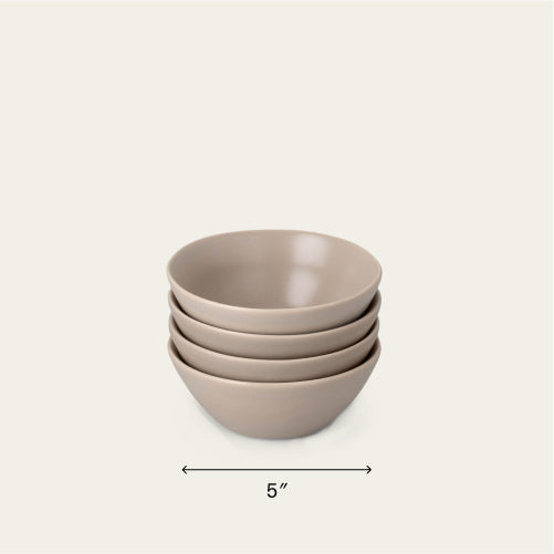 Dessert bowls dinnerware by Fable Home, shown in a deserttaupe finish. – #deserttaupe