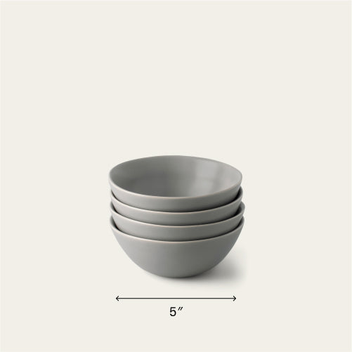 Dessert bowls dinnerware by Fable Home, shown in a dovegray finish. – #dovegray