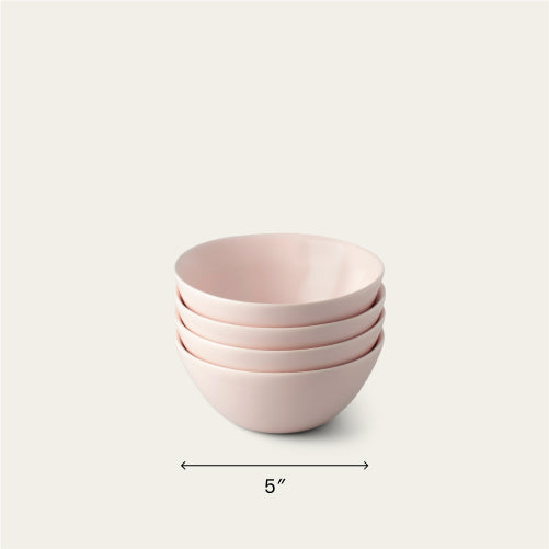 Dessert bowls dinnerware by Fable Home, shown in a blushpink finish. – #blushpink