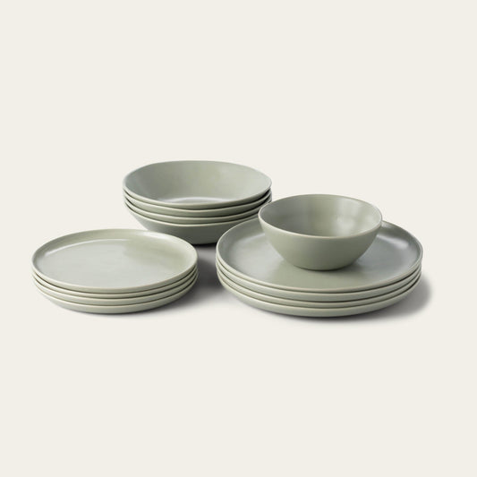 Dinnerware set bundles by Fable Home, shown in a beachgrassgreen finish. – #beachgrassgreen
