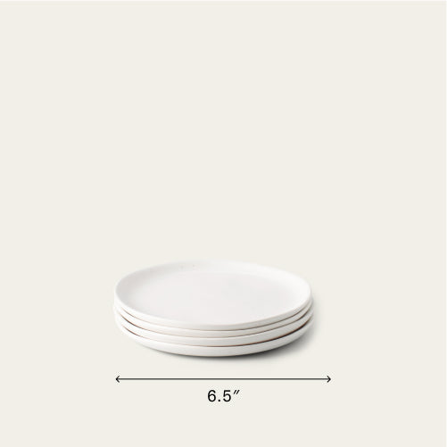 Dessert plates dinnerware by Fable Home, shown in a cloudwhite finish. – #cloudwhite
