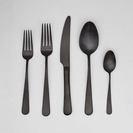 Flatware set flatware by Fable Home, shown in a matteblack finish. – #matteblack