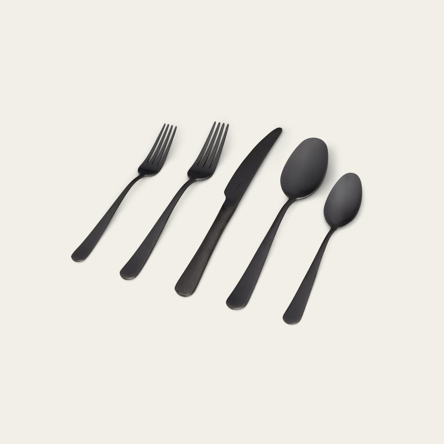 Flatware set flatware by Fable Home, shown in a matteblack finish. – #matteblack