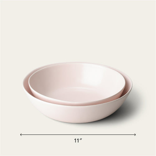 Low serving bowls serveware by Fable Home, shown in a blushpink finish. – #blushpink
