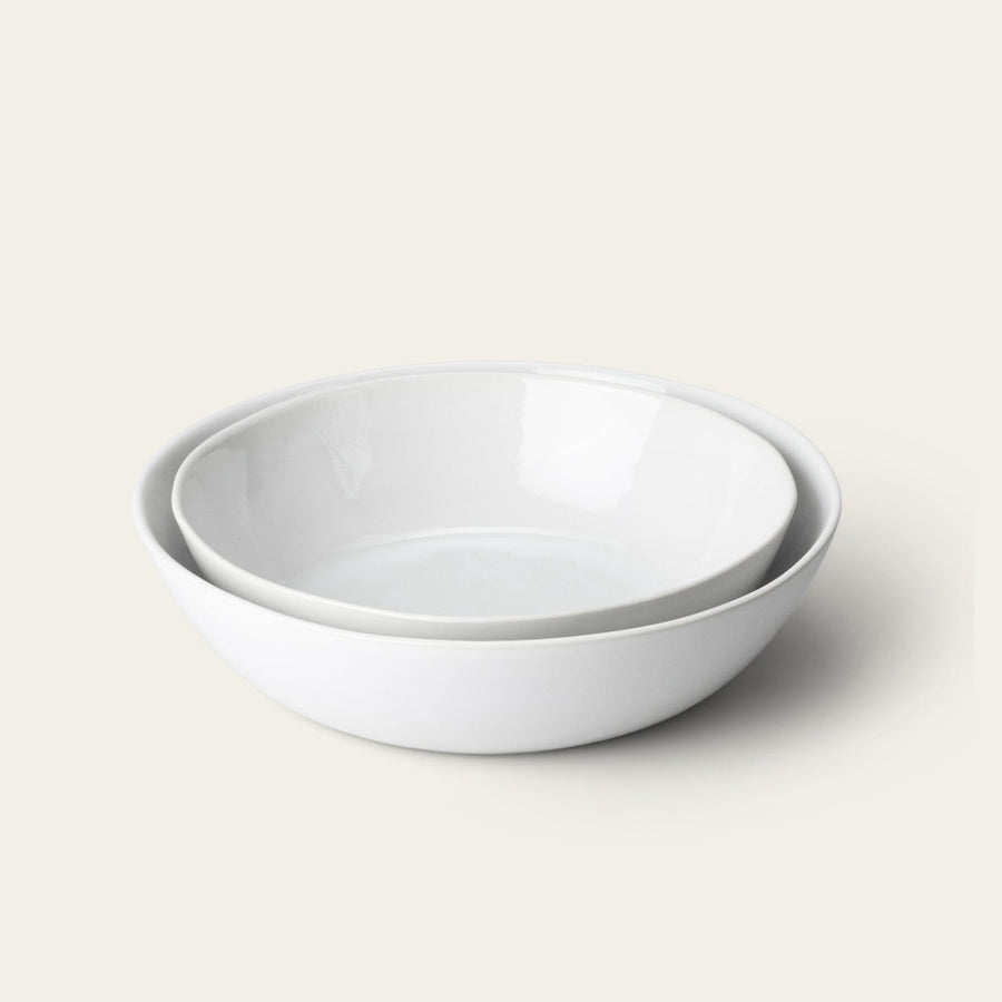 Low serving bowls serveware by Fable Home, shown in a pearlwhite finish. – #pearlwhite