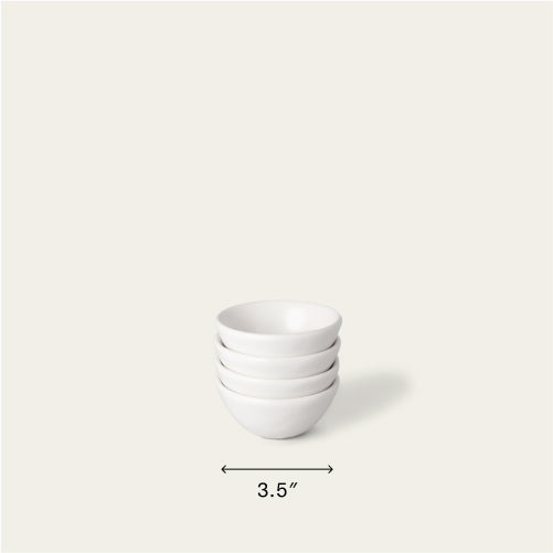 Little bowls dinnerware by Fable Home, shown in a cloudwhite finish. – #cloudwhite