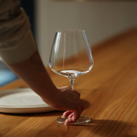 Pinot noir glasses pro glassware by Fable Home, shown in a clear finish. – #clear