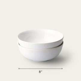 Ramen bowls dinnerware by Fable Home, shown in a cloudwhite finish. – #cloudwhite