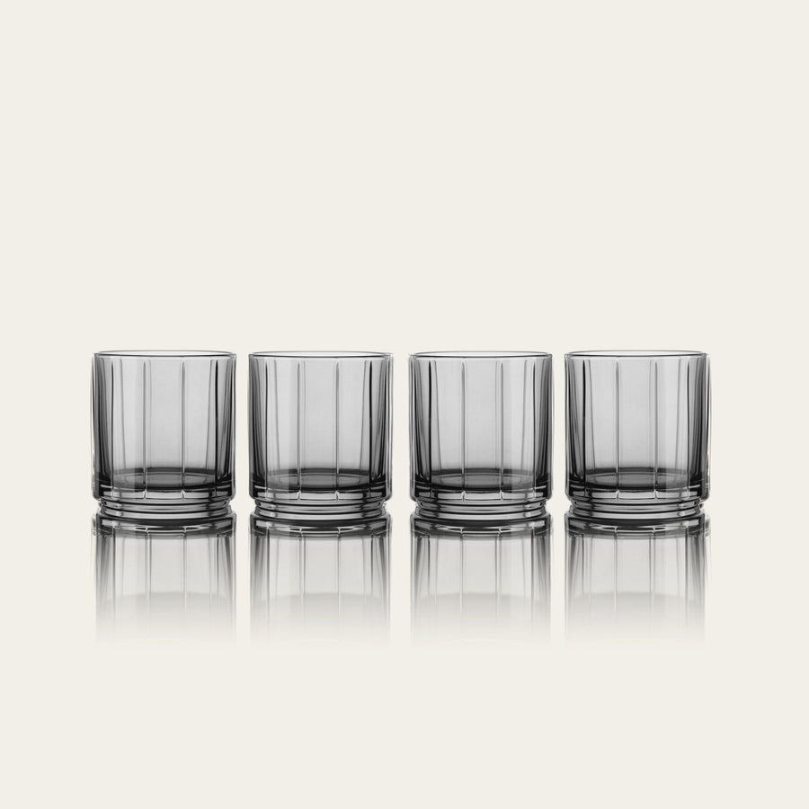 Rocks glasses glassware by Fable Home, shown in a smokegray finish. – #smokegray