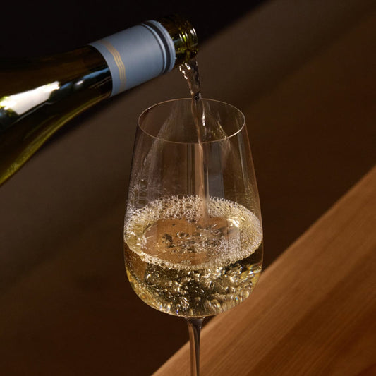 Sauvignon blanc glasses glassware by Fable Home, shown in a clear finish. – #clear