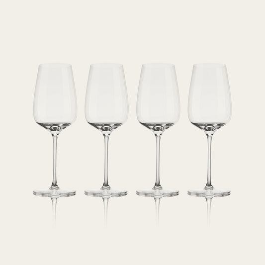 Sauvignon blanc glasses glassware by Fable Home, shown in a clear finish. – #clear
