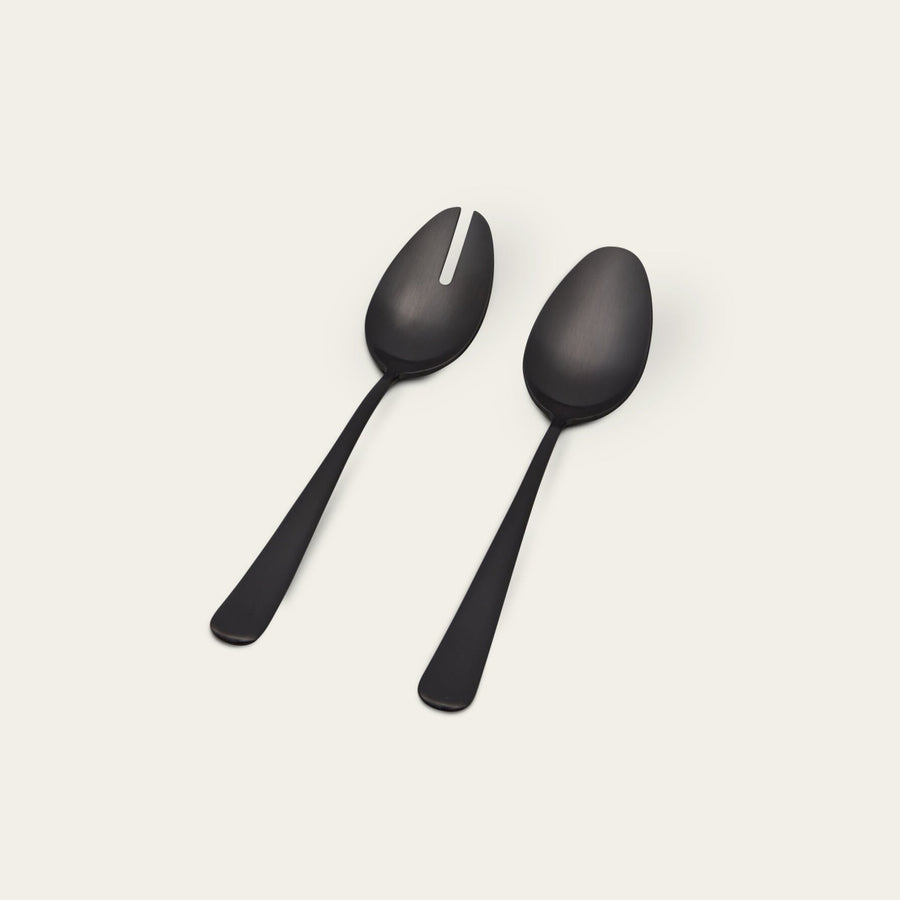Serving spoons flatware by Fable Home, shown in a matteblack finish. – #matteblack