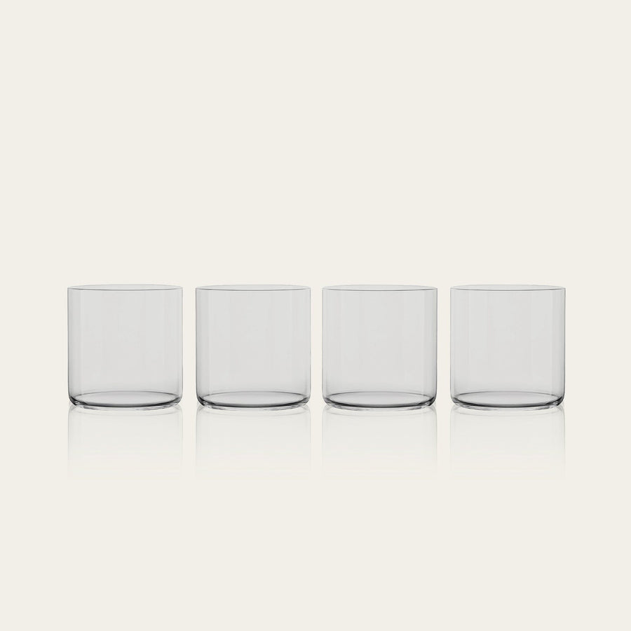 Short glasses pro glassware by Fable Home, shown in a smokegray finish. – #smokegray