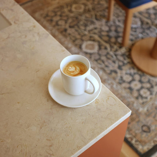 Small mugs drinkware by Fable Home, shown in a speckledwhite finish. – #speckledwhite