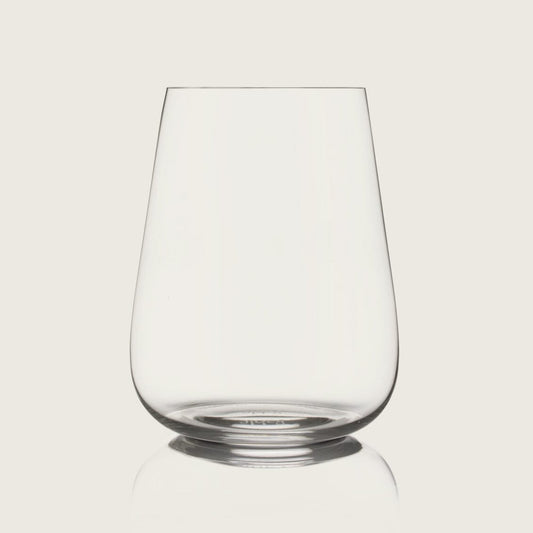 Stemless wine glasses glassware by Fable Home, shown in a clear finish. – #clear