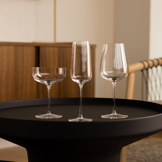 Stemware set bundles by Fable Home, shown in a clear finish. – #clear