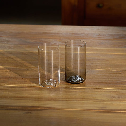 Tall glasses pro glassware by Fable Home, shown in a smokegray finish. – #smokegray