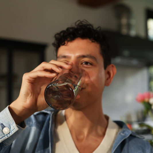 Tall glasses pro glassware by Fable Home, shown in a smokegray finish. – #smokegray