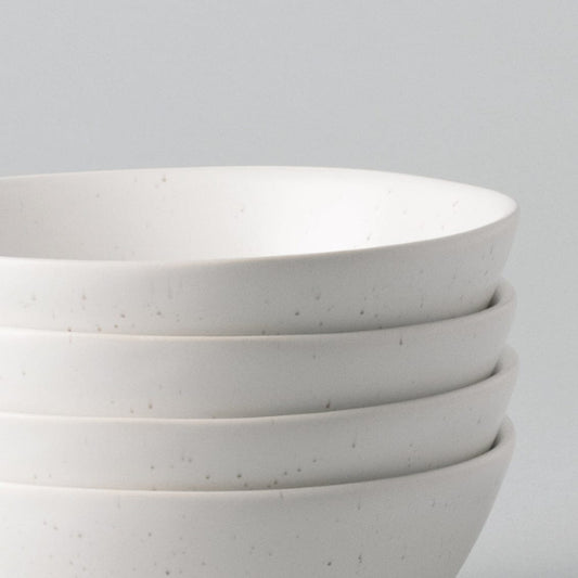 Breakfast bowls dinnerware by Fable Home, shown in a speckledwhite finish. – #speckledwhite