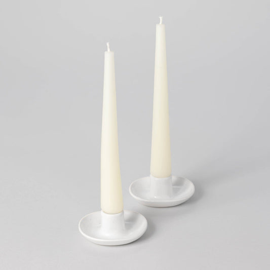 Candle holders decor by Fable Home, shown in a small/speckledwhite finish. – #small/speckledwhite