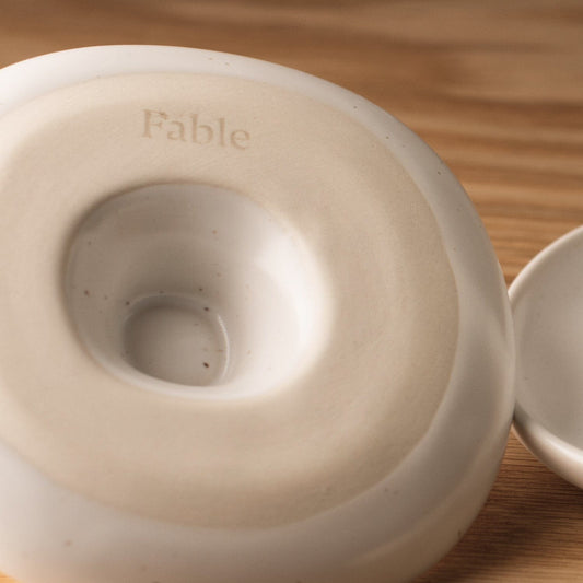 Candle holders decor by Fable Home, shown in a small/speckledwhite finish. – #small/speckledwhite