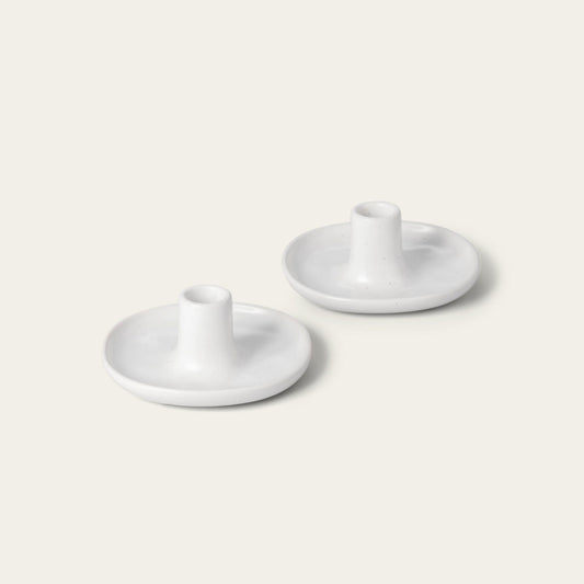 Candle holders decor by Fable Home, shown in a large/speckledwhite finish. – #large/speckledwhite