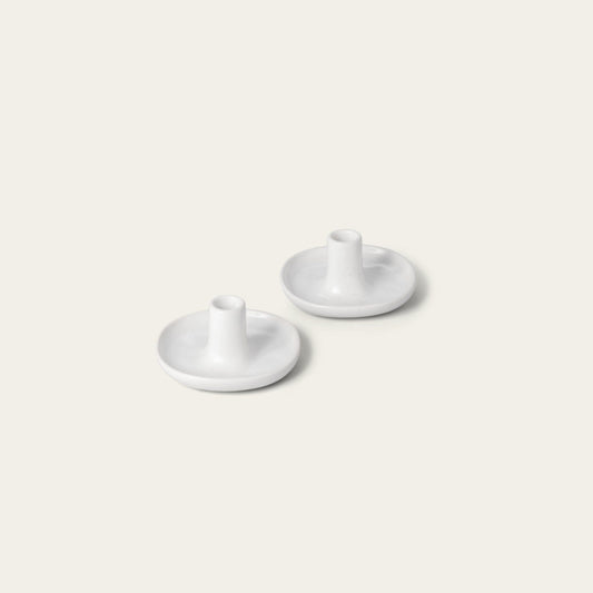 Candle holders decor by Fable Home, shown in a small/speckledwhite finish. – #small/speckledwhite