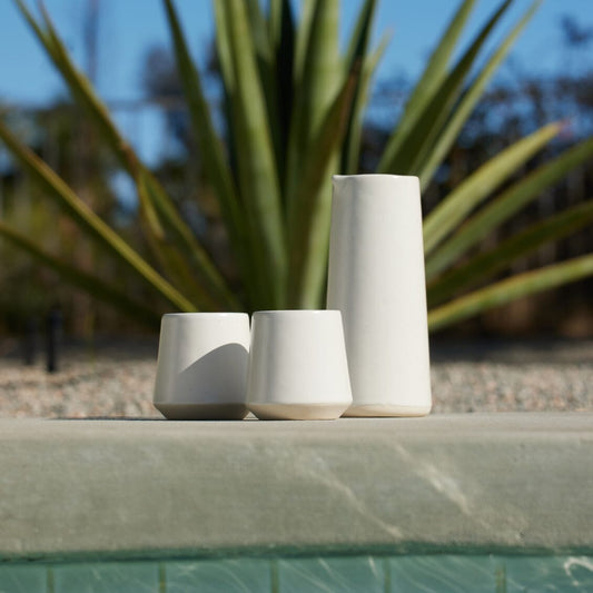 Carafe drinkware by Fable Home, shown in a speckledwhite finish. – #speckledwhite